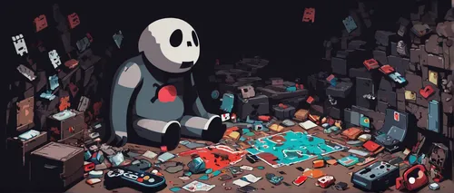 trash land,clutter,abandoned room,slum,junkyard,an apartment,graveyard,slums,lost place,vanitas,basement,rescue alley,shopkeeper,trash dump,playing room,haunted house,ruins,bottleneck,ghost castle,pile of bones,Art,Artistic Painting,Artistic Painting 42