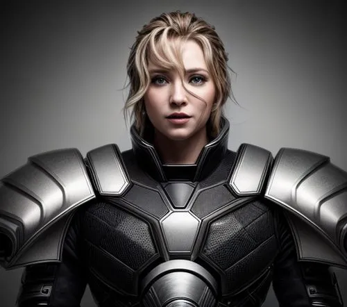 silver,jennifer lawrence - female,avenger,female warrior,iron,armour,cyborg,female hollywood actress,head woman,captain marvel,xmen,ironman,gunmetal,pewter,armor,steel,war machine,breastplate,mags,gre