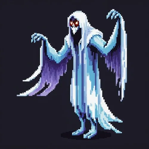 lich,angel of death,grimm reaper,pixel art,pazuzu,necromancer,mothman,illithid,fantasma,leemon,occultist,morbius,uriel,seraphim,business angel,ghostzapper,cultist,melvern,necrom,shadowgate