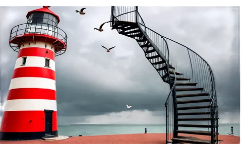 electric lighthouse,lighthouses,lighthouse,light house,phare,red lighthouse,petit minou lighthouse,lightkeeper,farol,rubjerg knude lighthouse,photo manipulation,maiden's tower,photoshop manipulation,stairway to heaven,happisburgh,winding steps,point lighthouse torch,photomanipulation,image manipulation,faro,Art,Classical Oil Painting,Classical Oil Painting 37