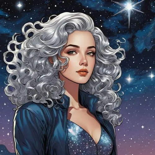 diana,ororo,queen of the night,lilandra,star illustration,aldebaran,star mother,dazzler,elsa,allura,estrella,scorpius,galathea,cosmogirl,luna,starry,constellation unicorn,cielo,stars and moon,magicienne,Illustration,American Style,American Style 03