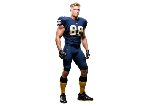 Muscular man, shocker athlete, American football player, dynamic pose, strong facial expression, short blonde hair, sweaty skin tone, athletic build, broad chest, ripped biceps, tight jersey, football