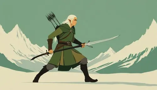 the wanderer,lone warrior,swordsman,wind warrior,longbow,elven,swath,archer,mulan,wanderer,mountain guide,monk,scythe,witcher,bow and arrows,male elf,samurai,cullen skink,jasper,adventurer,Illustration,Japanese style,Japanese Style 08