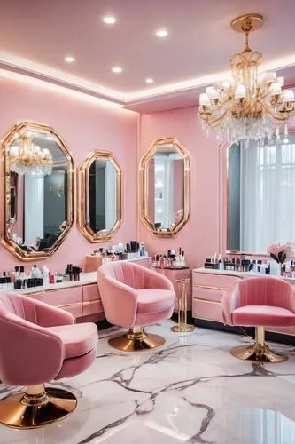 beauty room,salon,beauty salon,barber beauty shop,hairdressing salon,luxury bathroom,dressingroom,opulent,ornate room,guerlain,lachapelle,vanities,opulently,poshest,salons,opulence,dressing table,luxurious,pink round frames,luxuriously,Conceptual Art,Sci-Fi,Sci-Fi 03