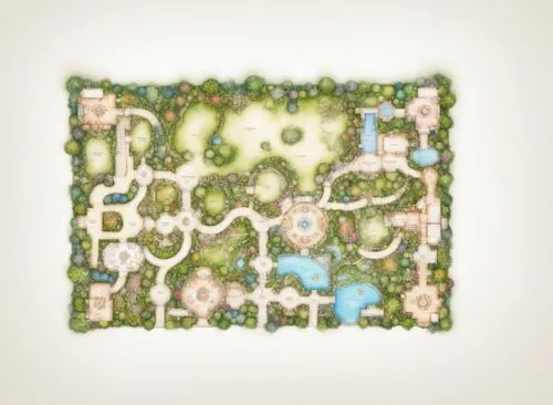 a close up of a garden design with lots of trees,landscape plan,map icon,basemap,artificial islands,kanto,microworlds,Illustration,Realistic Fantasy,Realistic Fantasy 37