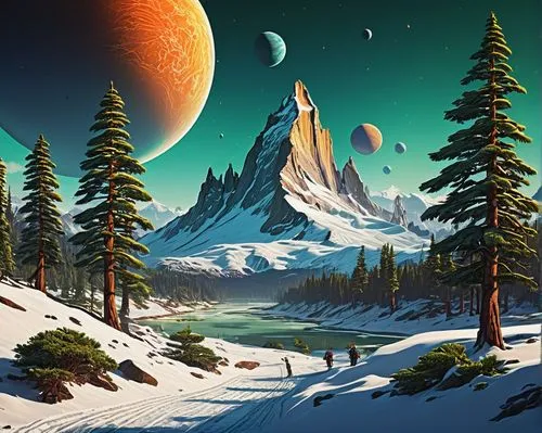 lunar landscape,ice planet,mountain landscape,landscape background,snowy peaks,mountain scene,Conceptual Art,Sci-Fi,Sci-Fi 20