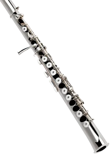 Flute, shiny metal material, slender shape, holes pattern, keys detail, gentle fingers holding, soft blowing action, musical notes rising, warm lighting, shallow depth of field, 3/4 composition, cinem