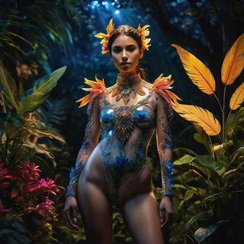 bodypaint,bodypainting,body painting,neon body painting,tropico,biophilia,exotica,faerie,garden fairy,fairie,body art,flower fairy,garden of eden,bird of paradise,hula,fairy peacock,flora,diwata,birds of paradise,pollina,Photography,Artistic Photography,Artistic Photography 02