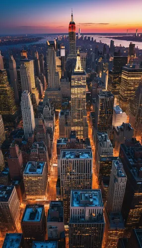 Hyper realistic color epic cinematography of New York , illluminted by a single light, Birds Eye view ,newyork,new york skyline,new york,manhattan skyline,big apple,manhattan,new york city,empire stat