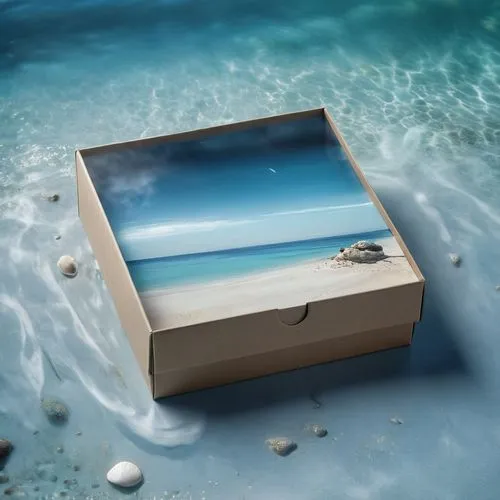 treasure chest,beach furniture,water sofa,giftbox,ocean background,cube sea,gift box,sea landscape,message in a bottle,a drawer,waterbed,underwater landscape,photo manipulation,seascape,splashtop,sea water splash,card box,image manipulation,wooden mockup,drawer,Photography,Artistic Photography,Artistic Photography 04