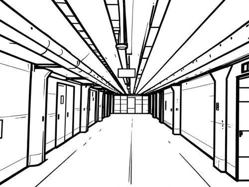 corridors,hallway space,corridor,vanishing point,passageways,passageway,hallway,mono-line line art,sketchup,animatic,office line art,entranceways,passage,underpass,tunneling,ringways,hallways,layouts,