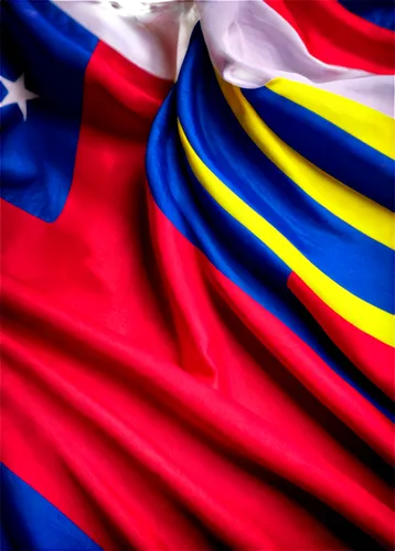 Venezuelan flag, waving, horizontal, bright colors, blue, yellow, red, white, detailed fabric texture, soft lighting, shallow depth of field, 3/4 composition, close-up shot, realistic, vibrant, patrio