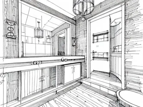 house drawing,kitchen interior,kitchen,kitchen design,laundry room,japanese-style room,cabin,cabinetry,coloring page,the kitchen,pantry,woodwork,wooden beams,wooden house,sauna,small cabin,attic,loft,