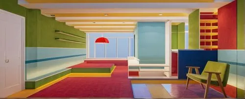 children's interior,hallway space,children's room,hallway,children's bedroom,house painting,kids room,an apartment,corridor,hotel hall,interior design,interior decoration,the little girl's room,color wall,painted block wall,wall painting,parquet,athens art school,stairwell,lego pastel,Photography,General,Realistic