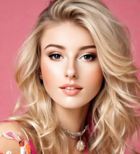 beautiful young woman,pink beauty,lycia,barbie,cool blonde,pretty young woman,romantic look,beautiful face,barbie doll,airbrushed,pink background,blonde girl,model beauty,blonde woman,blond girl,eurasian,beautiful woman,young beauty,beautiful model,pompadour