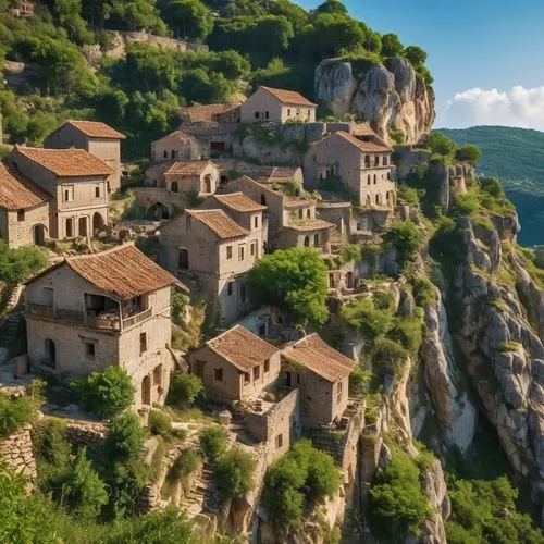 klis,civita,stone houses,basilicata,provence,mountain settlement,corsica,zagoria,peloponnese,borghi,anacapri,tramuntana,panayia,zagori,civitella,gourdon,south france,occitan,ehden,provencal