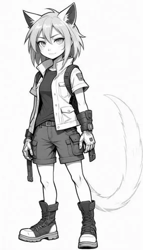 tomboys,raccoon,anthro,tomboy,scribbly,tails,Design Sketch,Design Sketch,Detailed Outline