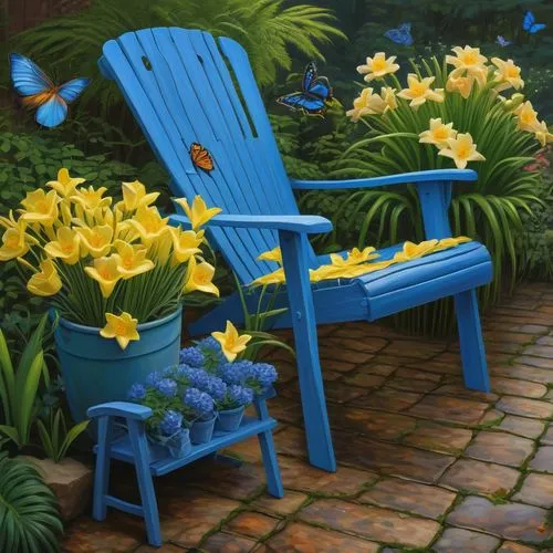 daffodils,garden bench,yellow tulips,yellow daylilies,yellow rose on red bench,floral chair,yellow daffodils,flower painting,yellow garden,still life of spring,the trumpet daffodil,yellow iris,carol colman,yellow daffodil,oil painting on canvas,oil painting,yellow bells,daffodil,daffodil field,two tulips,Illustration,Realistic Fantasy,Realistic Fantasy 27