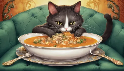 étouffée,pumpkin soup,sancocho,gumbo,minestrone,locro,lentil soup,tea party cat,vegetable soup,soup,tripe soup,crab soup,soup bowl,cream of pumpkin soup,manchow soup,irish stew,gazpacho,borscht,stew,beef soup,Illustration,Realistic Fantasy,Realistic Fantasy 02