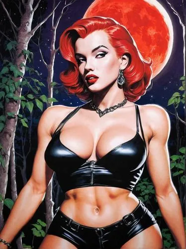 madelyne,bloodrayne,demona,giganta,teela,tura satana,mahvash,palmiotti,wynonna,strongwoman,black widow,vampira,rasputina,poison,vampire woman,zeena,muscle woman,retro woman,femme fatale,lilith,Illustration,American Style,American Style 06