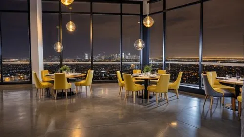 fine dining restaurant,penthouse apartment,salt bar,bar stools,tallest hotel dubai,skyscapers,barstools,new york restaurant,wine bar,sky city tower view,dining room,marina bay sands,breakfast room,rai