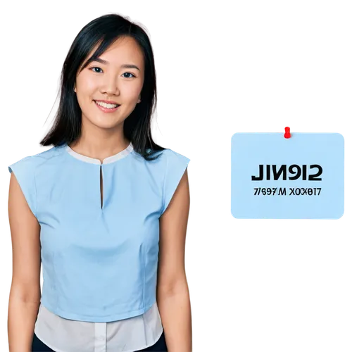 janome chow,customer service representative,uniqlo,samcheok times editor,sales person,women's clothing,white-collar worker,blue background,girl on a white background,a uniform,shuai jiao,sleeveless shirt,jiaozi,alipay,advertising figure,nine-to-five job,transparent background,financial advisor,women clothes,real estate agent,Illustration,Realistic Fantasy,Realistic Fantasy 24