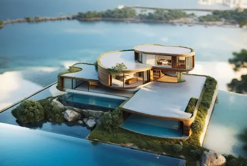 luxury property,house by the water,holiday villa,fisher island,luxury real estate,floating island,Unique,3D,Toy