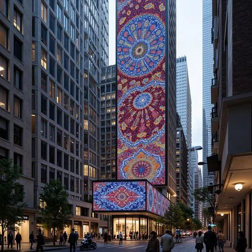 flower banners,advertising banners,tapestries,tapestry,illuminated advertising,indian paisley pattern,5th avenue,indigenous painting,diwali banner,rockefeller plaza,luminato,aboriginal art,sign banner,stage curtain,aboriginal artwork,radio city music hall,aboriginal painting,public art,flying carpet,yoga mats