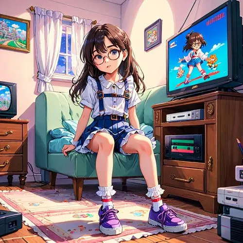 gamecube,yanmei,retro girl,mabel,retro styled,anime 3d,sega genesis,ritsuko,hikikomori,neogeo,nintendo gamecube,mei,sega,ushio,nostalgic,xiaolu,sega mega drive,tv set,yomiko,virtua,Anime,Anime,Traditional