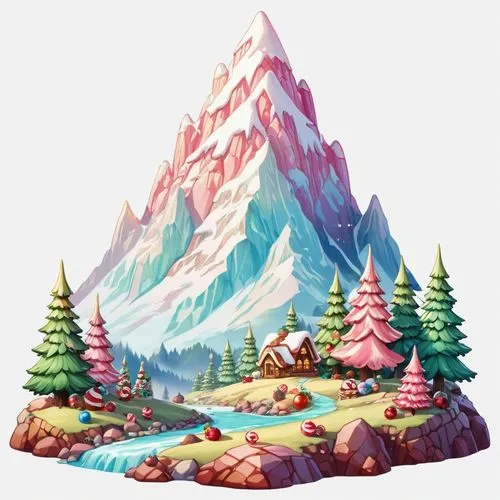 mountain scene,mountain landscape,snow mountain,mountains,snowy peaks,mountainous landscape,Illustration,Abstract Fantasy,Abstract Fantasy 11