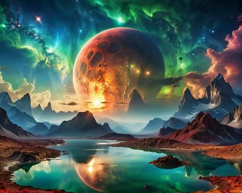 alien planet,alien world,fantasy picture,fantasy landscape,planet alien sky,fantasy art,Photography,General,Realistic