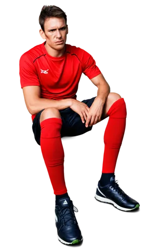 red socks,soccer player,football boots,sports sock,crouch,squat position,footballer,futsal,müller,football equipment,football player,sports equipment,sports uniform,sports gear,soccer cleat,sports socks,piszke,soccer players,fifa 2018,leg,Conceptual Art,Oil color,Oil Color 14