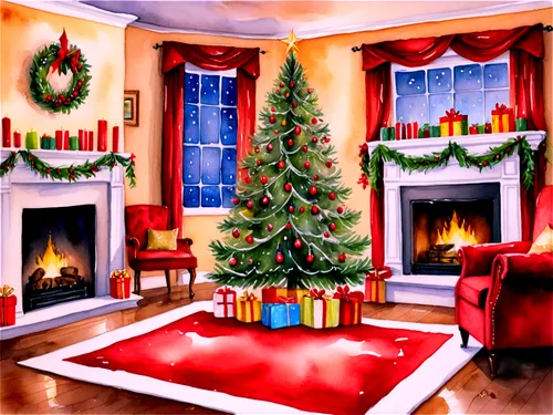 watercolor christmas background,christmas fireplace,christmas landscape,christmas room,christmas motif,christmas background,christmas scene,christmasbackground,christmas snowy background,christmas wallpaper,watercolor christmas pattern,christmas frame,christmastime,christmases,christmas decor,christmas mock up,fireplace,christmas greeting,christmas border,decorate christmas tree,Illustration,Paper based,Paper Based 24