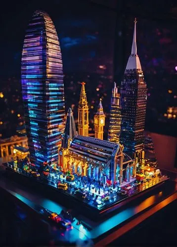 moscow city,lego city,ekaterinburg,shanghai disney,yekaterinburg,micropolis,baku,harbin,batumi,under the moscow city,basil's cathedral,moscow,moskau,vnesheconombank,fantasy city,shanghai,city at night,moskva,saint basil's cathedral,slutskaya,Illustration,Realistic Fantasy,Realistic Fantasy 37