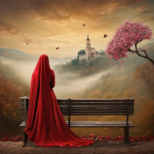 red cape,red riding hood,little red riding hood,red coat,man in red dress,red gown,fantasy picture,red bench,lady in red,red tablecloth,photo manipulation,on a red background,conceptual photography,landscape red,red background,red tunic,photomanipulation,shades of red,fairy tale,red balloon,Photography,Documentary Photography,Documentary Photography 32