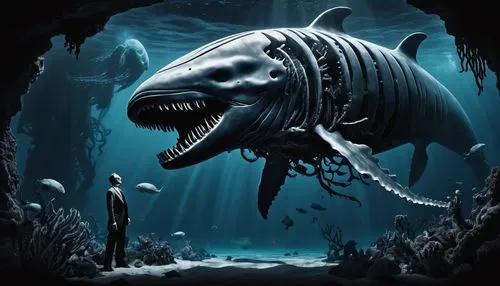 nekton,megalodon,carcharodon,pliosaur,megalonyx,ijaws,deep sea,mosasaurs,anglerfish,deepsea,neomordellistena,fathoms,pliosaurus,houndshark,temposhark,megalops,deep sea nautilus,marine reptile,mayshark,subaquatic,Photography,Black and white photography,Black and White Photography 08