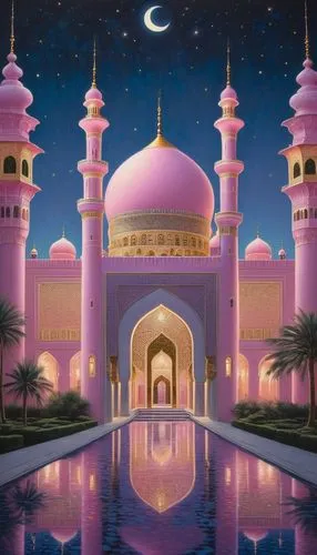 pink city,grand mosque,ramadani,mosques,tarawih,star mosque,Illustration,Realistic Fantasy,Realistic Fantasy 08