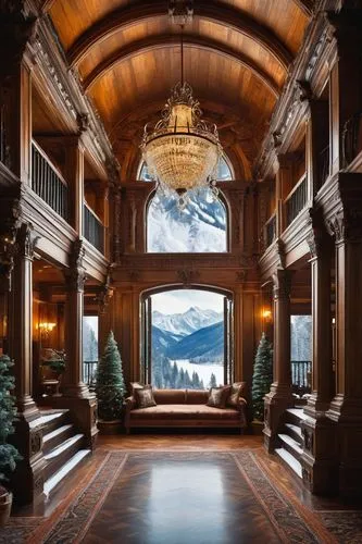 peles castle,banff springs hotel,gstaad,fairmont chateau lake louise,pontresina,nemacolin,cochere,gleneagles hotel,villa balbianello,hallway,entrance hall,entryway,greystone,entranceway,mansion,gleneagles,snow house,palatial,broadmoor,entranceways,Conceptual Art,Fantasy,Fantasy 05