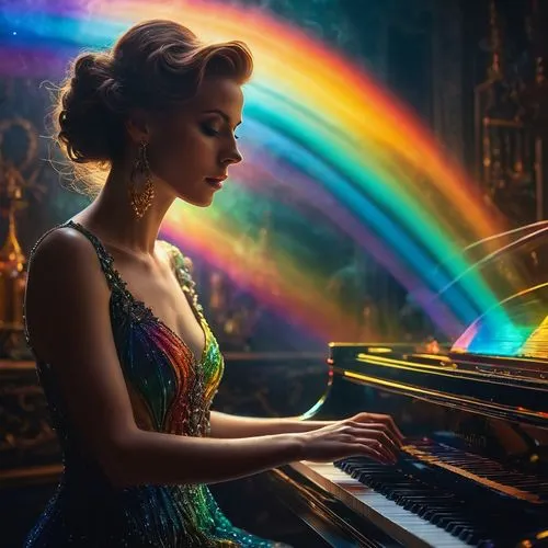 pianist,piano,piano player,piano lesson,the piano,rainbow background,concerto for piano,iris on piano,rainbow and stars,rainbow jazz silhouettes,rainbow,play piano,rainbow colors,rainbow color palette,rainbow rose,unicorn and rainbow,rainbow unicorn,harmony of color,piano notes,musical background,Photography,General,Fantasy