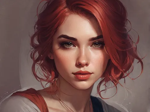 girl portrait,digital painting,fantasy portrait,red-haired,romantic portrait,clary,clementine,red head,woman portrait,world digital painting,portrait of a girl,moody portrait,mystical portrait of a girl,portrait background,nora,face portrait,artist portrait,study,young woman,redheads,Conceptual Art,Fantasy,Fantasy 17