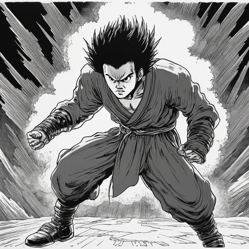 takikomi gohan,kame sennin,sōjutsu,dragon ball,vegeta,son goku,battōjutsu,dragonball,dragon ball z,kenjutsu,trunks,iaijutsu,goku,fighting stance,sanshou,manga,japanese martial arts,chollo hunter x,kick,katakuri,Illustration,Black and White,Black and White 29