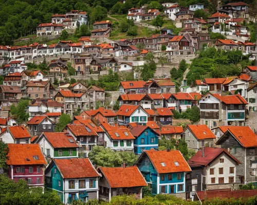 Little Houses by frade,sarajevo,kravice,escher village,borjomi,tbilisi,wooden houses,row of houses,blocks of houses,bucegi,ankara,selçuk,bergen,transilvania,block of houses,zelnik,bukchon,sinaia,trans