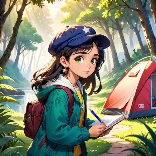 small camper,camping,camping gear,campers,girl and boy outdoor,venturer,forest background,backpacking,nanako,kids illustration,emara,camper,game illustration,autumn camper,hoenn,campsites,orienteering,camping equipment,arrietty,girl studying,Anime,Anime,Cartoon