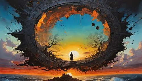 portal,arrival,portals,toroid,mirror of souls,heaven gate,time spiral,circle,bolthole,wormhole,prospal,world digital painting,risen,silmarillion,life is a circle,arkenstone,a circle,envision,ascendence,samuil,Conceptual Art,Sci-Fi,Sci-Fi 01