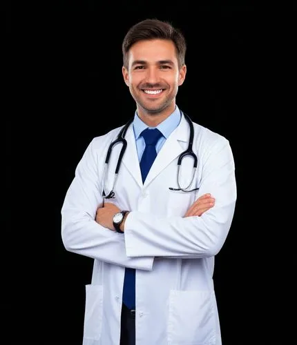 a man wearing white coat and tie posing for a picture,healthcare professional,otolaryngologist,diagnostician,doctorandus,healthcare medicine,gastroenterologist