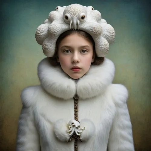 white fur hat,suit of the snow maiden,girl wearing hat,mystical portrait of a girl,the snow queen,child portrait,headdress,portrait of a girl,fur coat,woman's hat,girl portrait,beautiful bonnet,fur clothing,portrait photographers,the hat of the woman,victorian lady,winter hat,baroque angel,girl with bread-and-butter,girl in a wreath,Photography,Documentary Photography,Documentary Photography 29