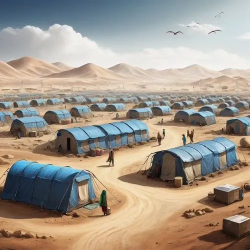 subcamps,caravans,tents,encampment,unhcr,harran,zaatari,encampments,boardinghouses,bivouacs,tourist camp,bedouins,dadaab,caravan,bunkhouses,shantytowns,idps,nomads,bivouac,settlement,Illustration,Abstract Fantasy,Abstract Fantasy 01