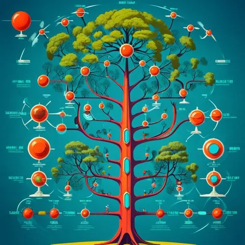 генеалогическое древо,an illustration depicting a tree surrounded by different planets,family tree,flourishing tree,the branches of the tree,tree of life,branching,celtic tree,phylogeny,chemosynthesis