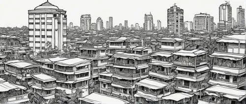 kowloon city,urbanization,city blocks,urbanizing,density,megacities,Illustration,Black and White,Black and White 18