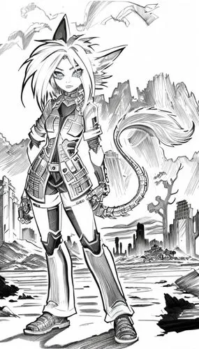 boktai,wayforward,megatokyo,labrys,mono-line line art,kokonoe,Design Sketch,Design Sketch,Pencil Line Art